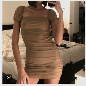 NWT PRINCESS POLLY Charvi Mini Dress SIZE US 4 COLOR Tan